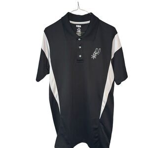 Nike Dri-Fit NBA San Antonio Spurs Black Polo Shirt Size Medium
